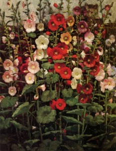 Hollyhocks, 1908, William Raphael